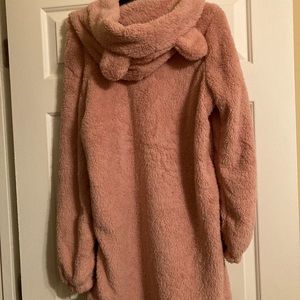 SHEIN pink fuzzy shirt